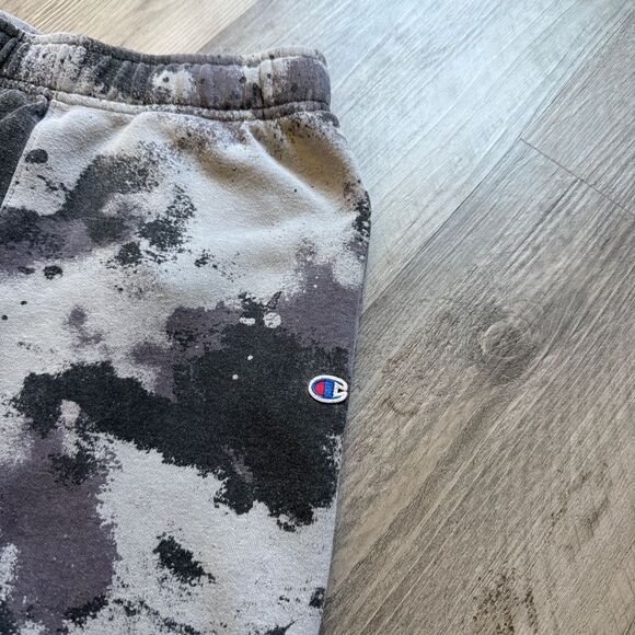Champion Jogger Pants Black Gray Splatter Medium Athleisure Casual - Picture 3 of 7